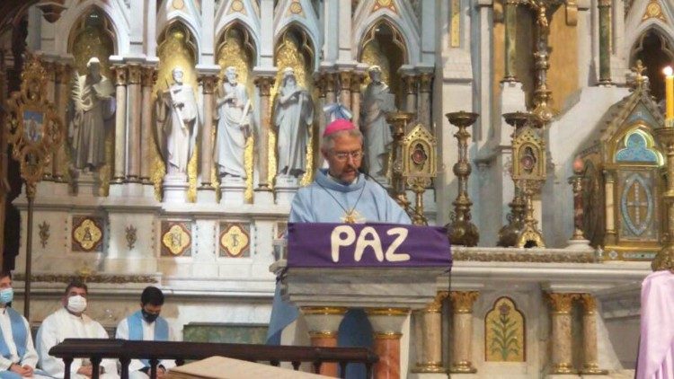 Monseñor Scheining, en la Misa por el 40 aniversario de la Guerra de las Malvinas, en la Basílica de Luján.