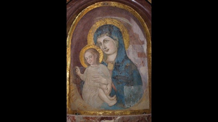Prvotna upodobitev Marije, Matere Cerkve, ki se danes nahaja v baziliki sv. Petra