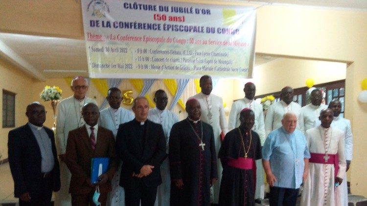 Les évêques réunis à l’occasion de la clôture des travaux du jubilé d'or de la Conférence Épiscopale du Congo-Brazzaville