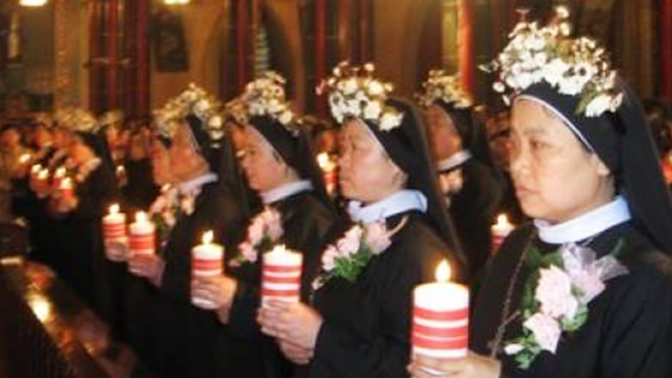 Hermanas de la Congregación de San José de la Archidiócesis de Pekín durante su celebración