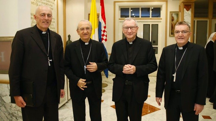 Mons. Giorgio Lingua, mons. Želimir Puljič, kardinal Pietro Parolin i kardinal Josip Bozanić (Foto: Glas Koncila - Bernard Čović)