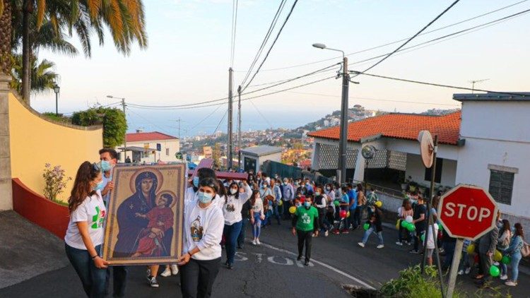 Símbolos JMJ na diocese do Funchal (Portugal)
