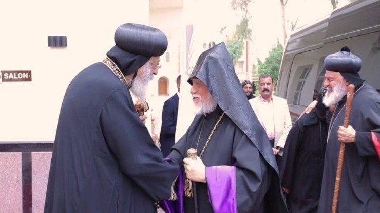 Koptų Ortodoksų Bažnyčios popiežius pasitinka svečius
