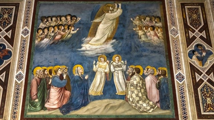 Giotto di Bondone, Ascensione, Cappella degli Scrovegni , 1300-1305