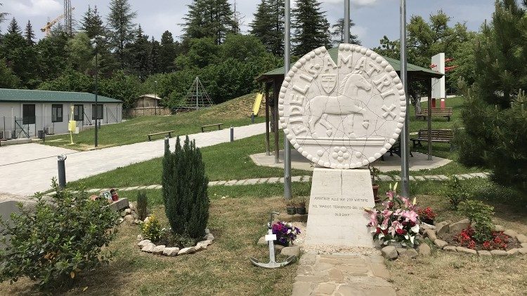 Il memoriale delle vittime del terremoto di Amatrice il 24 agosto 2016