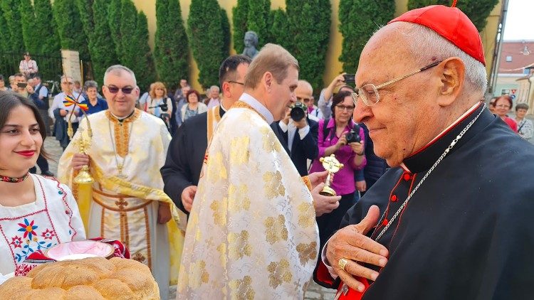 Un momento de la visita del Cardenal Leonardo Sandri, Prefecto de la Congregación para las Iglesias Orientales, en Rumanía