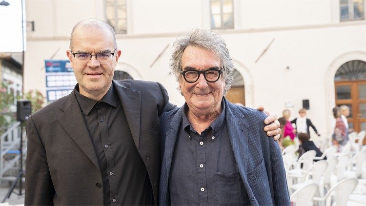 Castiglione Cinema 2022: il regista Neri Parenti (a destra) e monsignor Davide Milani, presidente FEdS (foto Karen Di Paola).