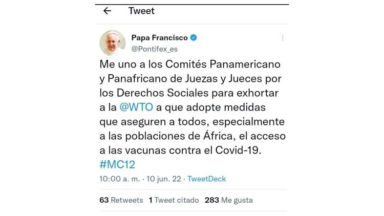 El Papa solicita vacunas seguras y eficaces para África