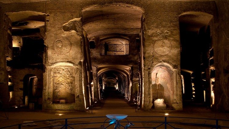 Catacombe di San Gennaro, ambulacri del livello inferiore.