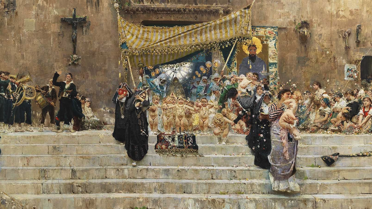 Francesco Paolo Michetti, la processione del Corpus Domini a Chieti, 1877, Collezione privata (courtesy Berardi Galleria d’arte, Roma)