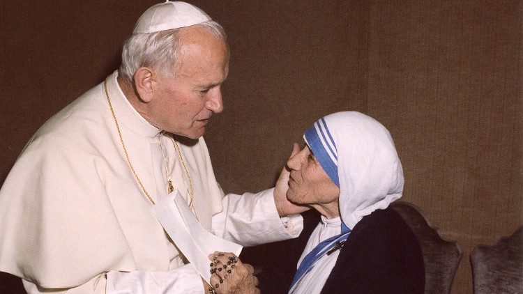 Papst Johannes Paul II. und Mutter Teresa