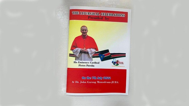 Il libretto distribuito durante la celebrazione del cardinale Parolin