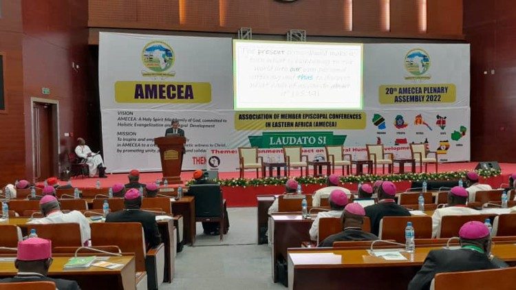 Dr. Paolo Ruffini delivers his speech during the plenary meeting of AMECEA