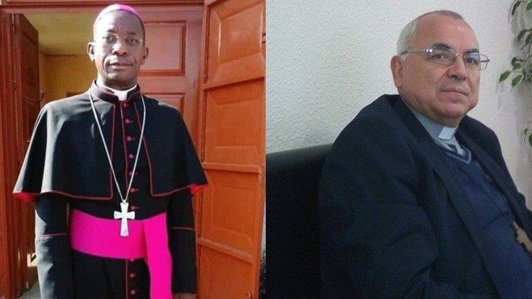 Mgr Bengui, Administrateur Apostolique de l'Etat lusophone de Sao Tomé-et-Principe, et son successeur Mgr Manuel dos Santos.