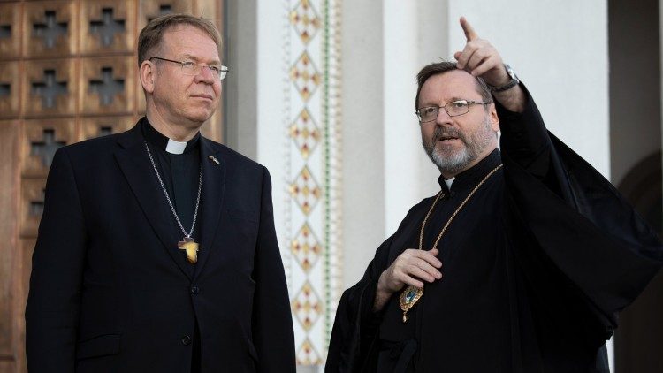 Großerzbischof Swjatoslaw Schewtschuk (rechts)