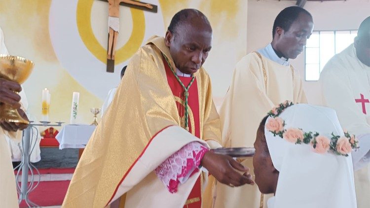 Bishop John Chrisostom Ndimbo of Mbinga during Mass this week.
