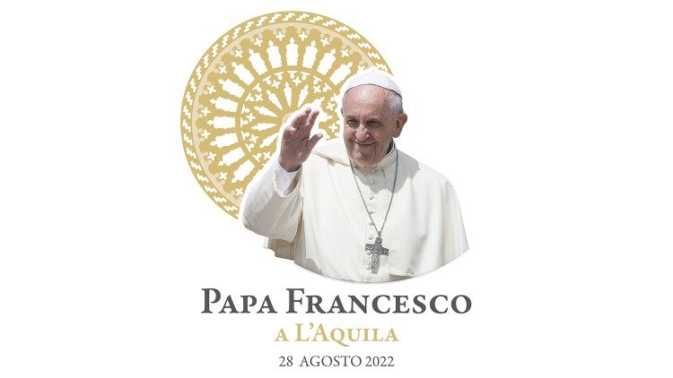 Logo papežovy návštěvy ve středoitalském městě  L'Aquila