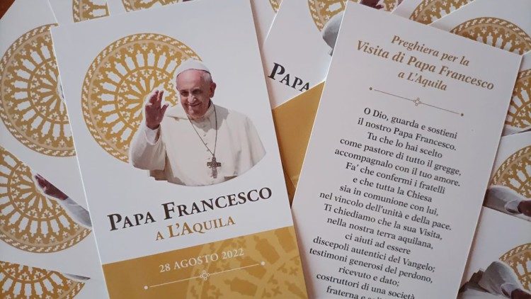 Material vinculado a la visita pastoral del Papa Francisco a L'Aquila