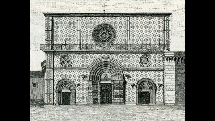 La Basilica  di Collemaggio ( incisore anonimo 1899)