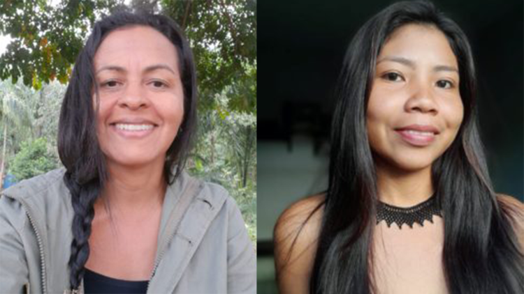 Cláudia Araújo, coordenadora na Rede de Sementes do Xingu e Ryweakatu Rytee Kayabi, 20, da etnia Kayabi. Arquivo: Rede de Sementes Xingu, PA.