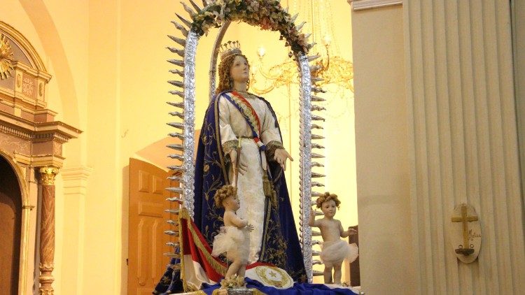 Esta es la imagen de la Virgen que acompaña las diferentes actividades. (Gentileza de la Arquidiócesis de Asunción)