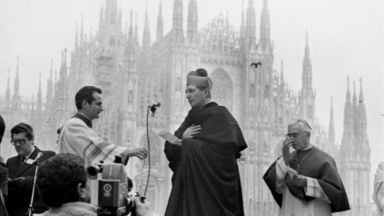 Ancora un immagine dell'ingresso a Milano come nuovo arcivescovo, il 10 febbraio 1980