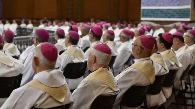 Los obispos durante la celebración en Aparecida