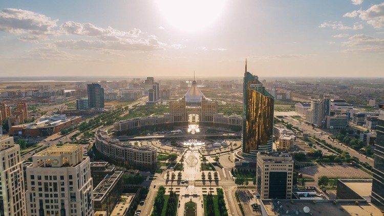 A panoramic view of Nur-Sultan, the capital of Kazakhstan