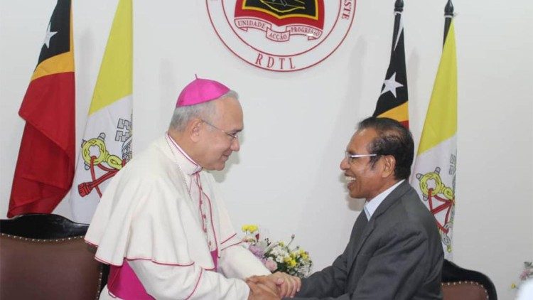 L'incontro di monsignor Peña Parra con il presidente del Consiglio timorese Taur Matan Ruak