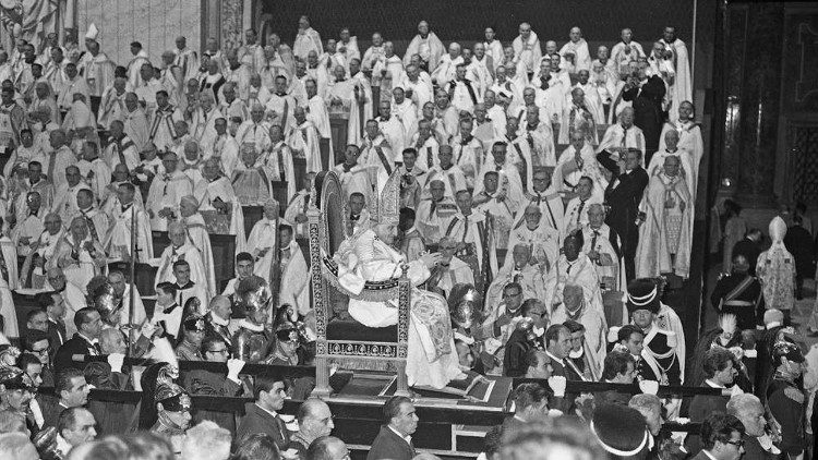 Bei der Eröffnung des Konzils 1962 in St. Peter
