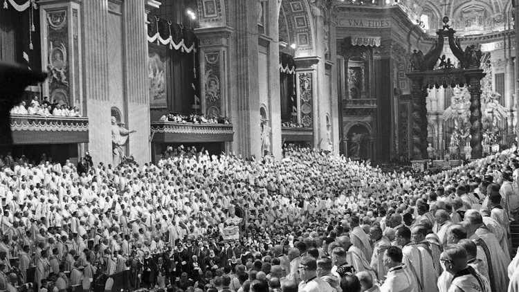 Bei der Eröffnung des Konzils 1962 in St. Peter