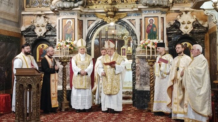 Cardeal Leonardo Sandri, Divina Liturgia em rito bizantino na Solenidade de São Nilo – Abadia da Exarquia de Santa Maria de Grottaferrata