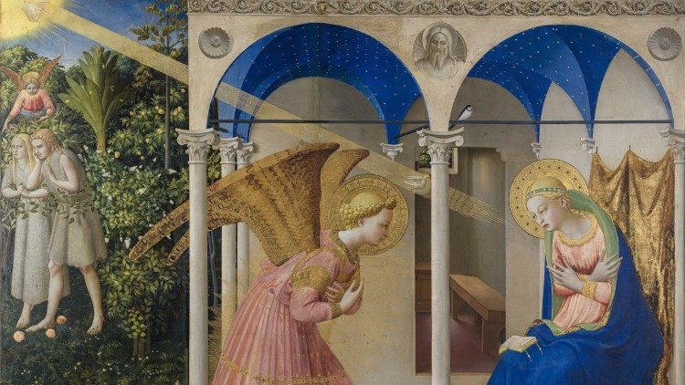 Giovanni da Fiesole, detto Beato Angelico, Annunciazione, tempera su tavola, 1430 ca, Museo diocesano, Cortona