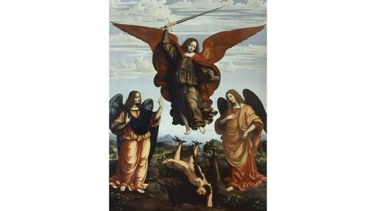Marco d'Oggiono, I tre arcangeli, olio su tavola, 1516, Pinacoteca di Brera, Milano