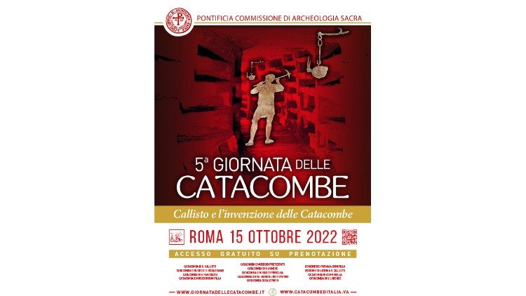 Affiche de la Ve Journée des catacombes, édition 2022, organisée par la Commission pontificale d’Archéologie sacrée.