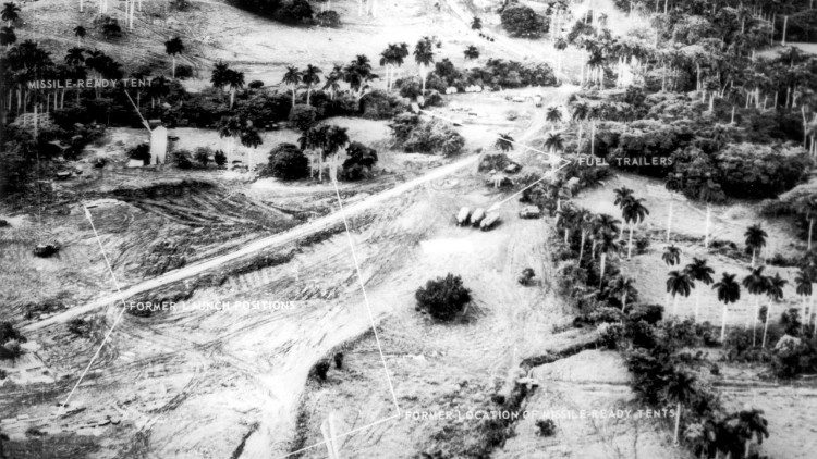 Vista aérea de la base misilística en Cuba (1962).