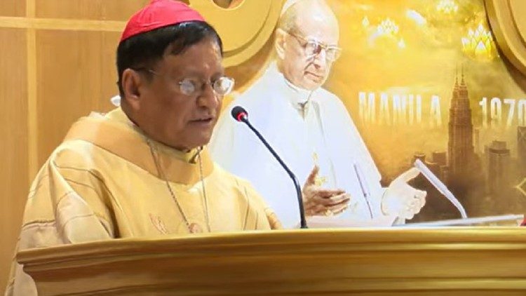 O cardeal Bo durante a celebração de abertura da Conferência Geral da Fabc, na Tailândia (Vatican Media)