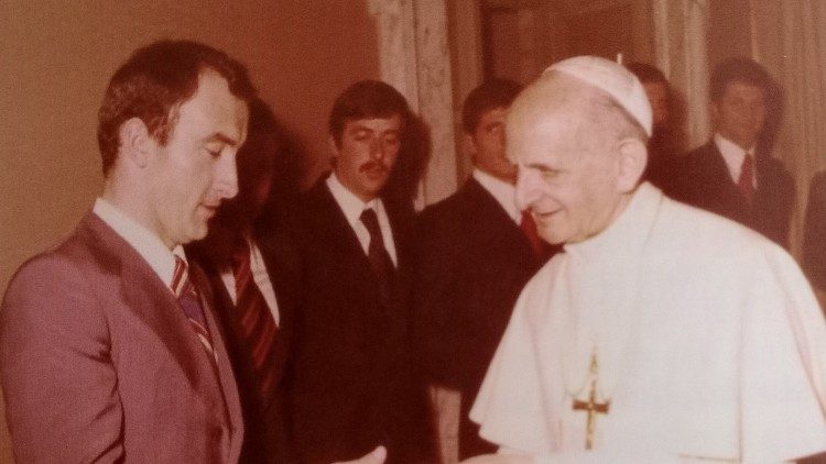 Romano Perosa con Paolo VI