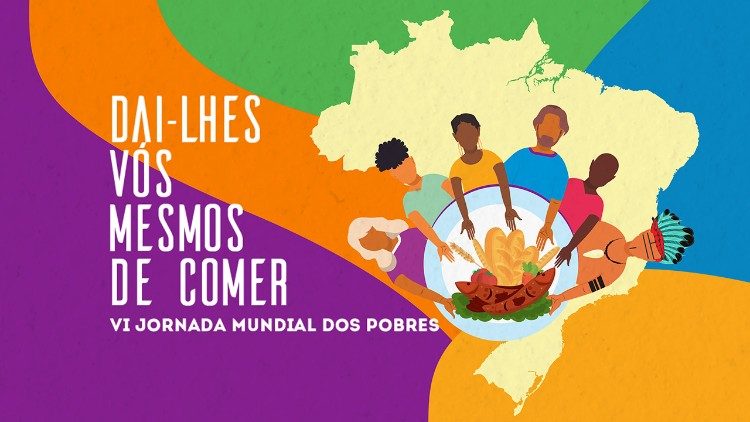 A arte de divulgação do Dia Mundial dos Pobres no Brasil em 2022