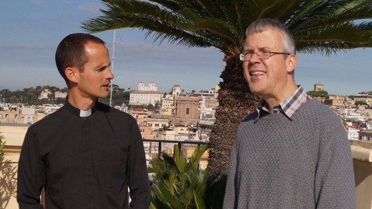 Stoffers und Halbeisen auf der Terrasse der Universität Gregoriana in Rom