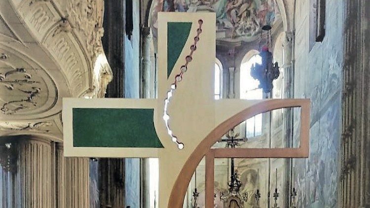 Detalj križa Svjetskoga dana mladih biskupije Asti, koji je izradio Fabio Celestre