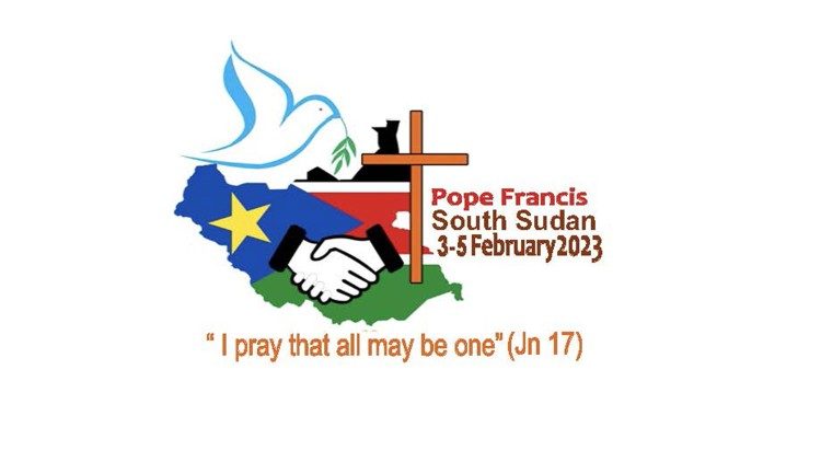 Popiežiaus kelionės į Pietų Sudaną logotipas