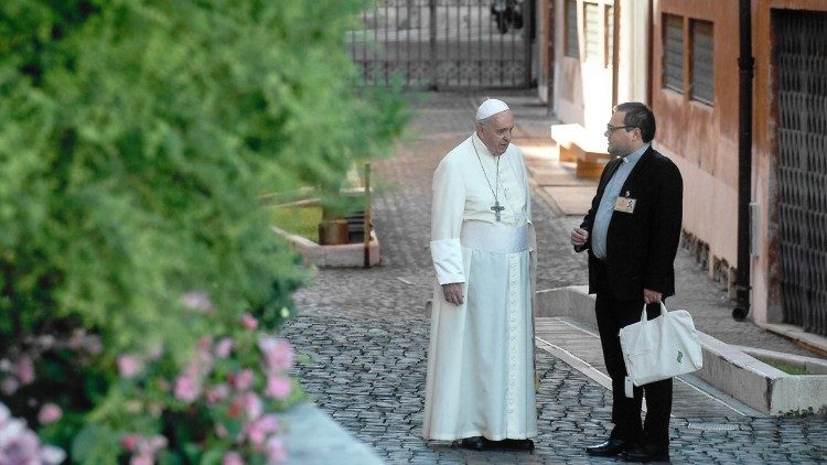 Padre Sérgio Leal com o Papa Francisco