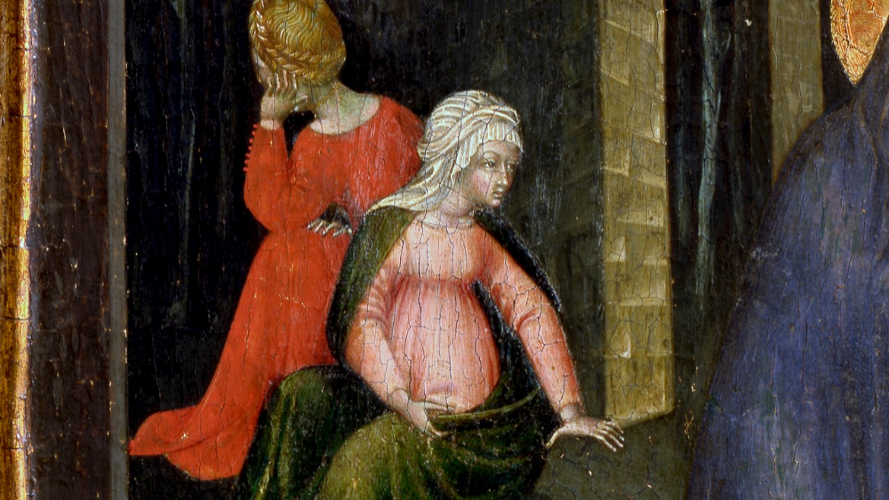 Giovanni di Paolo (Siena ca. 1395/1400 - 1482), Nativity and the apparition to the shepherds; panel of a predella; ca. 1440; tempera on wood; 39.5 x 46.6 x 3 (detail); ? Musei Vaticani