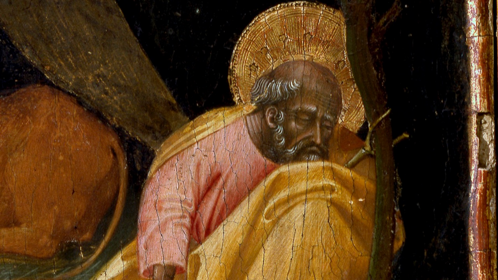 Giovanni di Paolo (Siena ca. 1395/1400 - 1482), Nativity and the apparition to the shepherds; panel of a predella; ca. 1440; tempera on wood; 39.5 x 46.6 x 3 (detail); ? Musei Vaticani