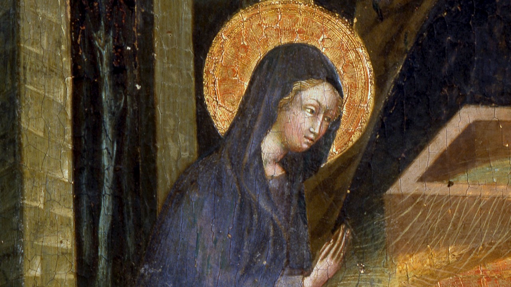 Giovanni di Paolo (Siena ca. 1395/1400 - 1482), Nativity and the apparition to the shepherds; panel of a predella; ca. 1440; tempera on wood; 39.5 x 46.6 x 3 (detail); ? Musei Vaticani