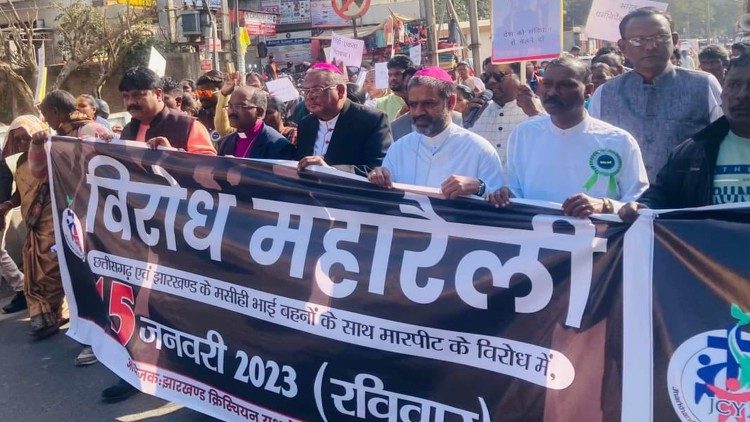 2023.01.16 सुरक्षा को लेकर रांची के ईसाइयों ने किया प्रदर्शन