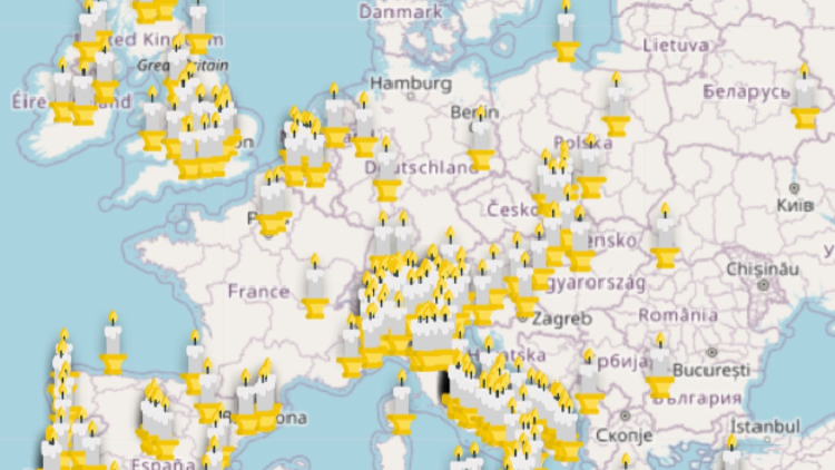 Mapa inicjatywy modlitwy "Zdrowaś Maryjo" w intencji Papieża Franciszka, 15 lutego 2023