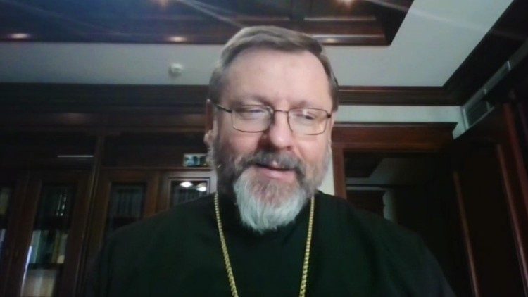 Imzot Sviatoslav Shevchuk në bisedë me gazetarët, përmes Zoom