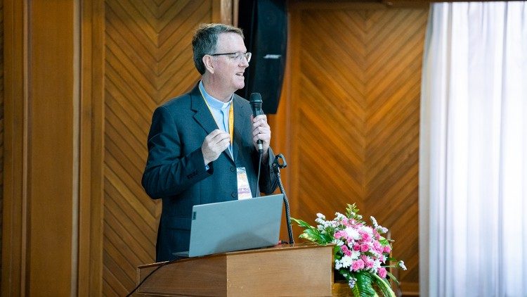 Father James Corcoran, SJ, addresses the Asian Continental Assembly on Synodality